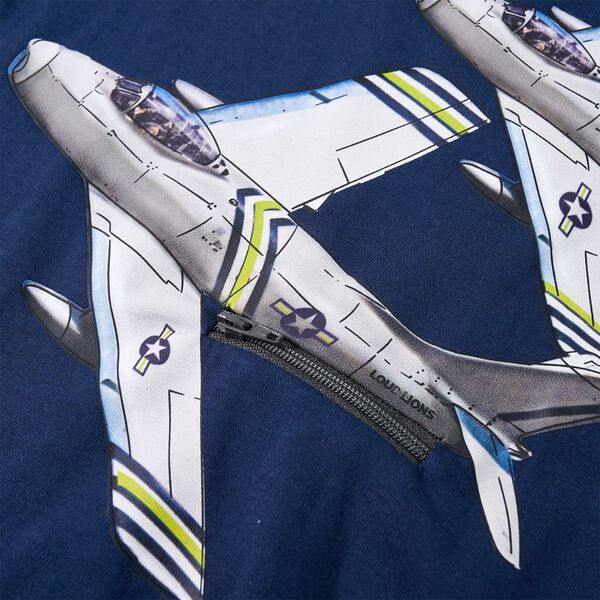 T-skjorte for barn med lange ermer marinebl&aring; 104