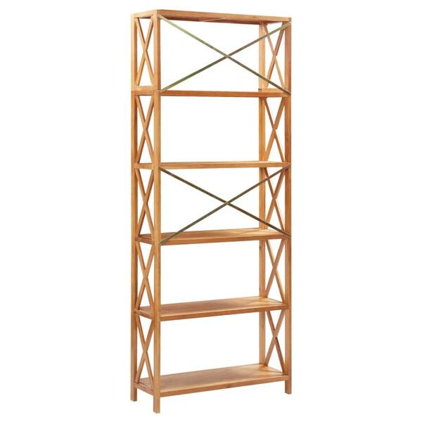 vidaXL Hylle 6 etasjer 80x30x205 cm heltre eik