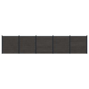 vidaXL Gjerdeplate 5 pcs WPC og Aluminium Svart