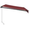 vidaXL Manuell uttrekkbar markise med LED burgunder 300x250 cm