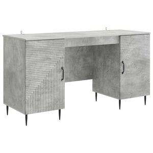 vidaXL Skrivebord Betonggr&aring; 142,5 x 50 x 75 cm Konstruert tre