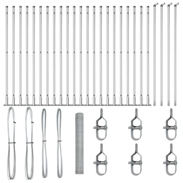 vidaXL Gjerdep&aring;le s&oslash;lv 50 x 1,2 m (25 mm mesh) St&aring;l