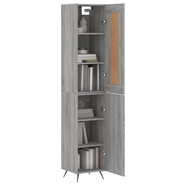 vidaXL Highboard gr&aring; sonoma 34,5x34x180 cm konstruert tre