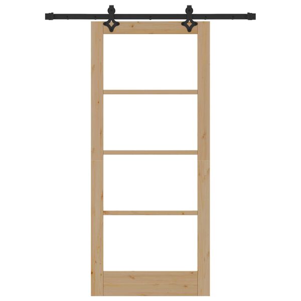 vidaXL Skyved&oslash;r Naturlig 86 x 198,5 cm Massivt furutre og glass