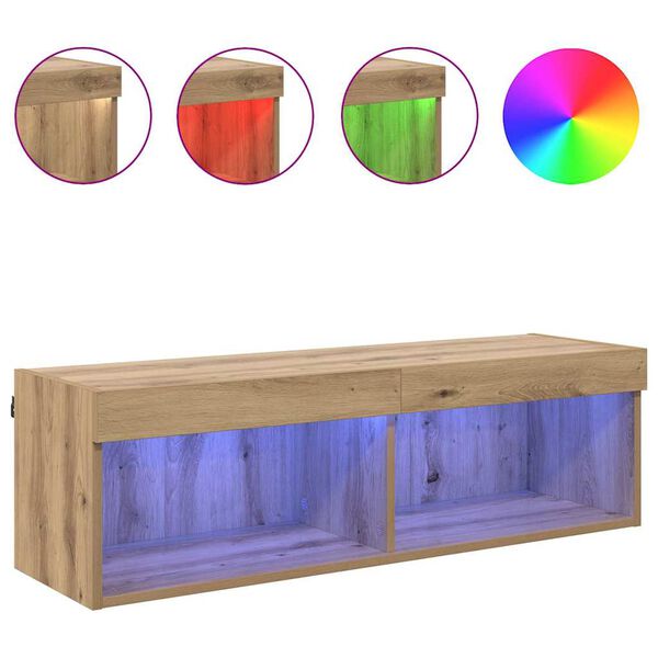 vidaXL TV Veggskap Panama Artisan Eik 100 x 30 x 30 cm Konstruert tre