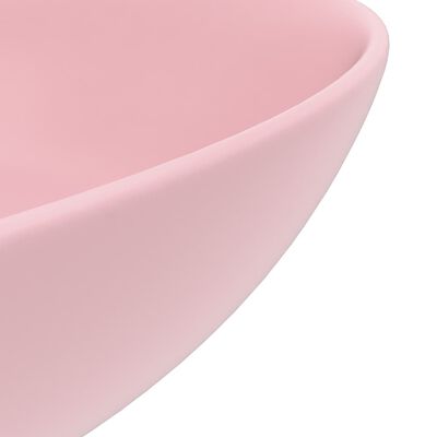 vidaXL Baderomsservant keramisk matt rosa rund