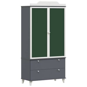 vidaXL Krittstavle Garderobe ROROS Gr&aring; og hvit 90 x 45 x 180 cm