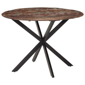 vidaXL Spisebord &Oslash;110x78 cm gjenvunnet heltre og st&aring;l