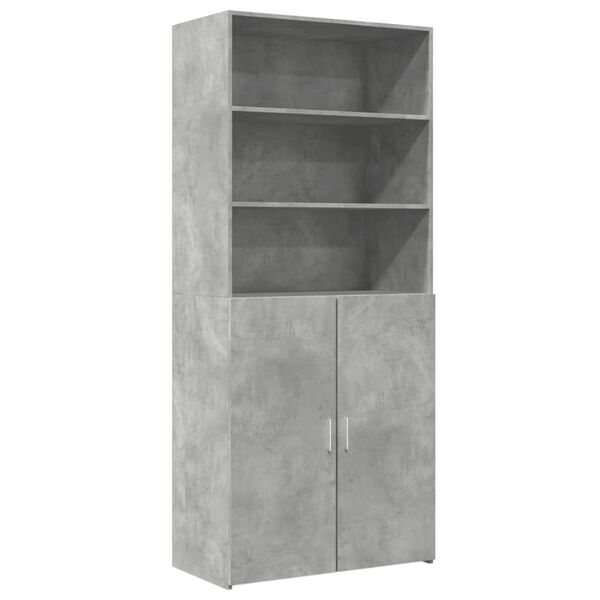 vidaXL Highboard betonggr&aring; 80x42,5x185 cm konstruert tre