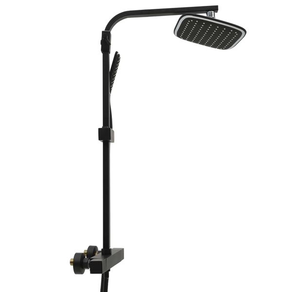 vidaXL Dobbelthodet dusjsett med kran og slange svart