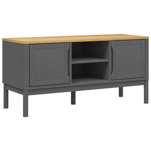 vidaXL TV-benk FLORO gr&aring; 114x43x55 cm heltre furu