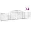 vidaXL Gabionkurver buede 4 stk 300x30x60/80 cm galvanisert jern