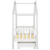 vidaXL Ramme for barneseng med skuff heltre furu hvit 80x160 cm