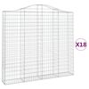 vidaXL Gabionkurver buede 18 stk 200x30x180/200 cm galvanisert jern