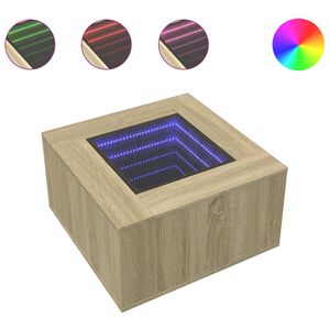 vidaXL Salongbord med LED sonoma eik 60x60x40 cm konstruert tre