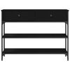 vidaXL Konsollbord med skuff Svart Eik 100 x 25 x 75 cm Konstruert tre