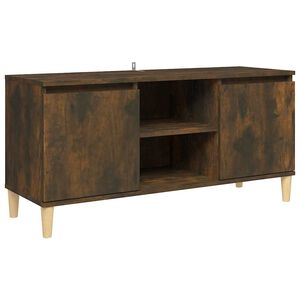 vidaXL TV-benk med ben i heltre r&oslash;kt eik 103,5x35x50 cm