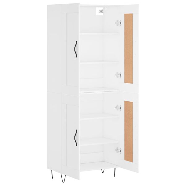 vidaXL Highboard hvit 69,5x34x180 cm konstruert tre
