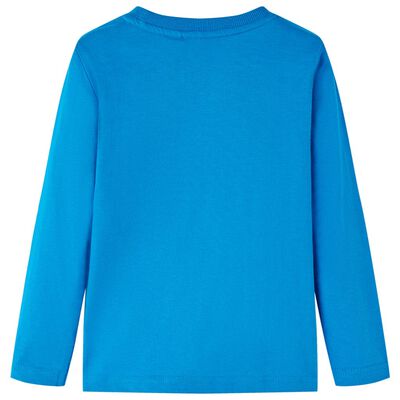 T-skjorte for barn med lange ermer koboltblå 92