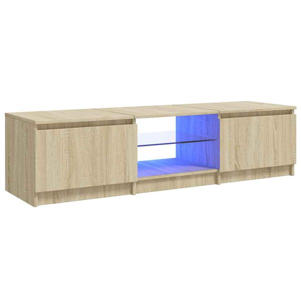 vidaXL TV-benk med LED-lys sonoma eik 140x40x36 cm