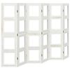 vidaXL Romdeler 6 paneler hvit heltre keisertre