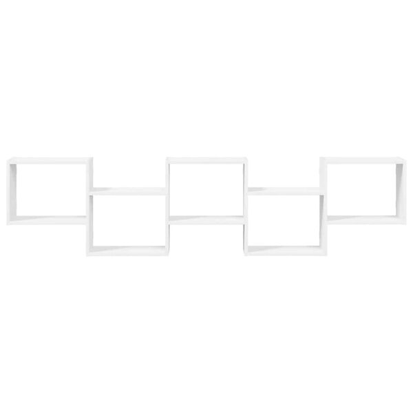 vidaXL Kubeformet vegghylle 5 rom hvit konstruert tre