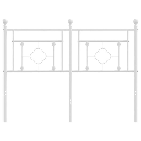 vidaXL Sengegavl i metall hvit 120 cm