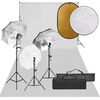 vidaXL Fotostudiosett med lyssett, bakgrunn og reflektor