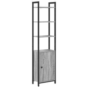 vidaXL Bokskap 6 niv&aring;er 40 x 24 x 161 cm Konstruert tre Gr&aring; Sonoma