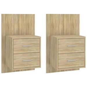 vidaXL Veggmonterte nattbord 2 stk sonoma oak