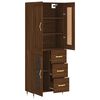 vidaXL Highboard brun eik 69,5x34x180 cm konstruert tre
