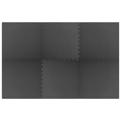 vidaXL Gulvmatter 6 stk 2,16 ㎡ EVA-skum svart