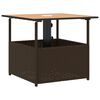vidaXL Hagebord med parasollhull brun 55x55x46,5 cm polyrotting
