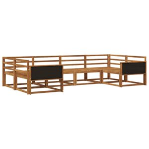 vidaXL Utend&oslash;rs sofa-sett 6 pcs Naturlig Solid akasietre