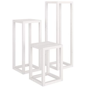 vidaXL Plantestativer 3 stk hvit heltre furu