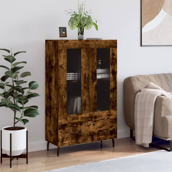 vidaXL Highboard r&oslash;kt eik 69,5x31x115 cm konstruert tre