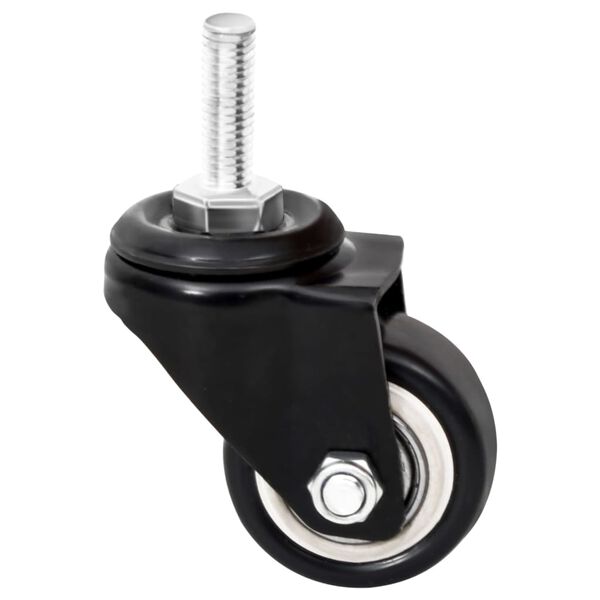 vidaXL Hjul til plantekasser 4 stk svart 8x3,5x8 cm jern