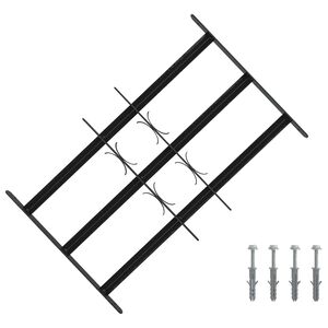 vidaXL Sikkerhetsgitter for vinduer med 3 tverrbjelker 3 pcs 43-74 cm