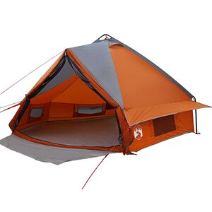 vidaXL Teepee Telt 8-Personer Gr&aring; og Oransje 490 x 410 x 210 cm