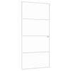 vidaXL Innerdør hvit 93x201,5 cm herdet glass og aluminium slank
