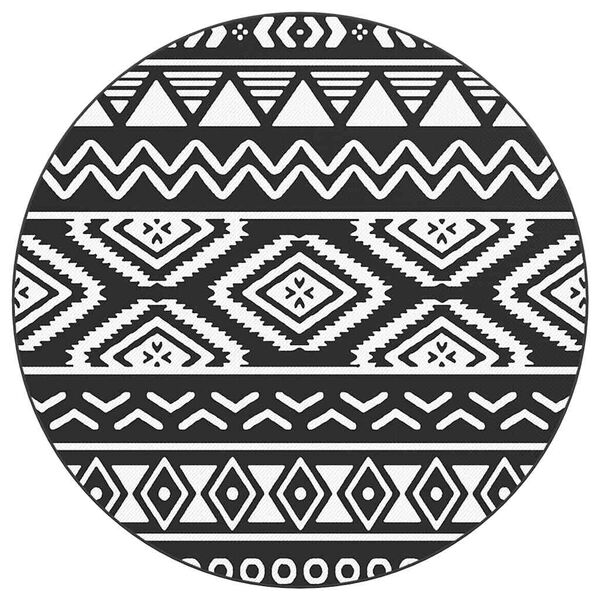 vidaXL Uteteppe ARAKIL svart Ø120 cm PP