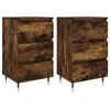 vidaXL Nattbord 2 stk r&oslash;kt eik 40x35x69 cm konstruert tre