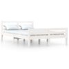 vidaXL Sengeramme hvit heltre 135x190 cm Double