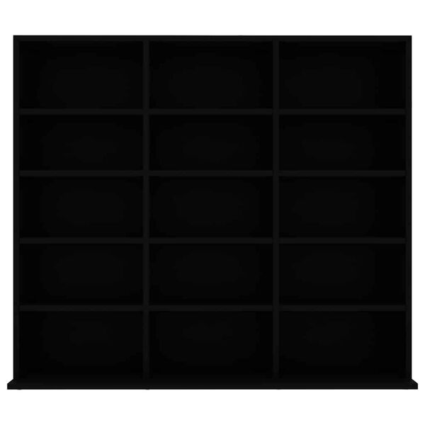 vidaXL CD-hylle svart 100x23x89,5 cm konstruert tre