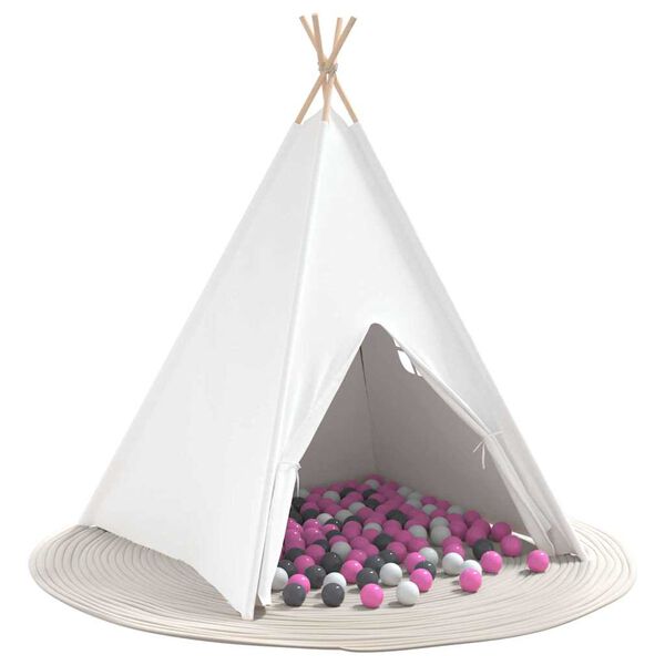 vidaXL Teepee Telt Hvit 120 x 120 x 150 cm Stoff og Plast