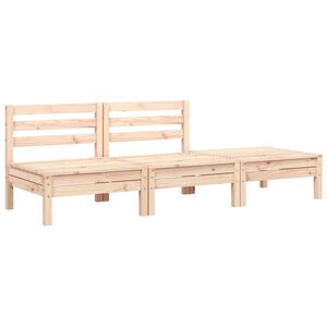 vidaXL Hagesofa 3-seters heltre furu