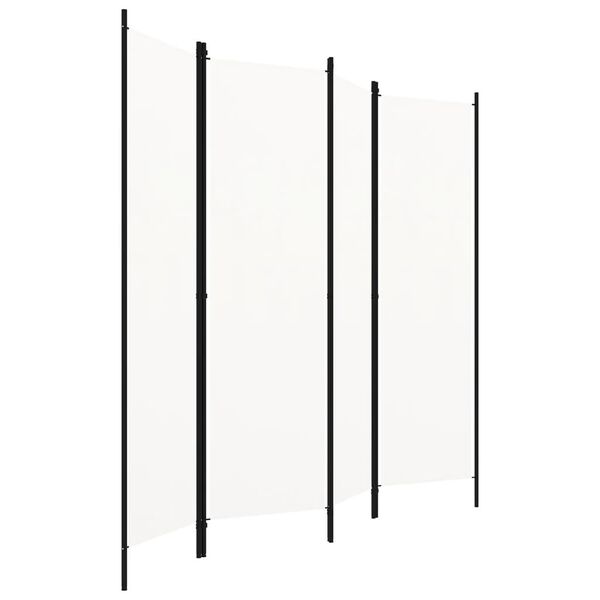 vidaXL Romdeler 4 paneler hvit 200x180 cm