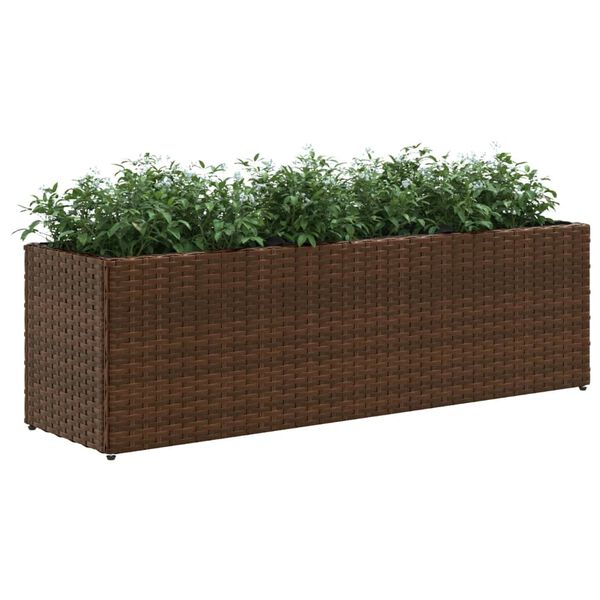 vidaXL Plantekasser med 3 potter 2 stk brun 105x30x32 cm polyrotting