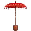 vidaXL Balinesisk parasoll med base 260 R&oslash;d og brun 190 x 190 x 295 cm