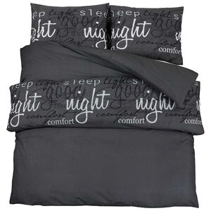 vidaXL Sengesett svart 140x200 cm bomull
